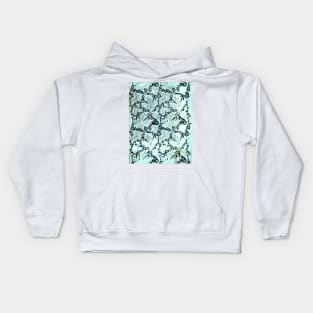 Intricate Blue Floral Kids Hoodie